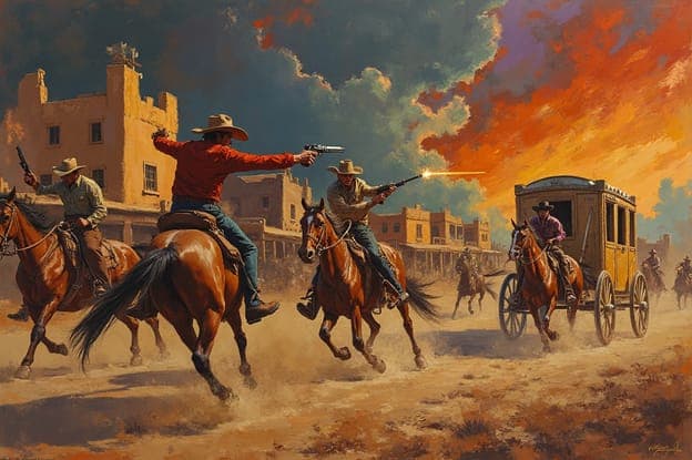 Old West Gunfight Stagecoach