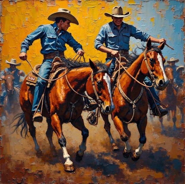 Twin Riders Yellow Background