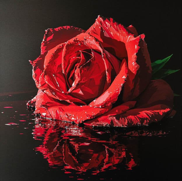 Red Rose Glass Frost