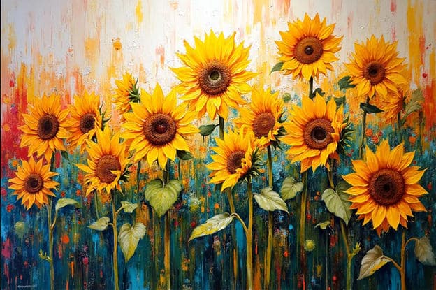 Sunflower Cluster Splatter