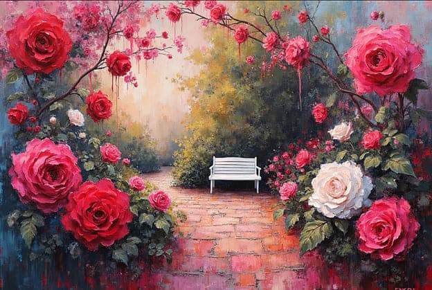 Rose Archway Brick Path
