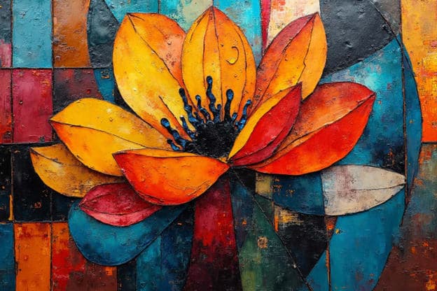 Geometric Lotus Mosaic