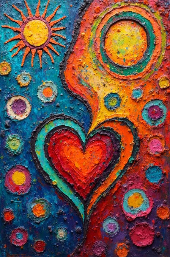 Heart Sun Circles Dots