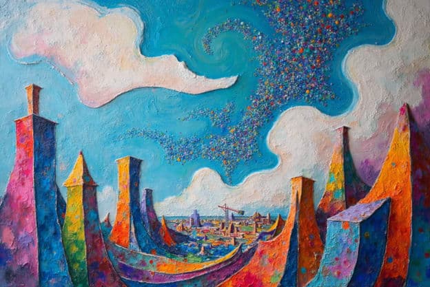 City Towers Confetti Clouds