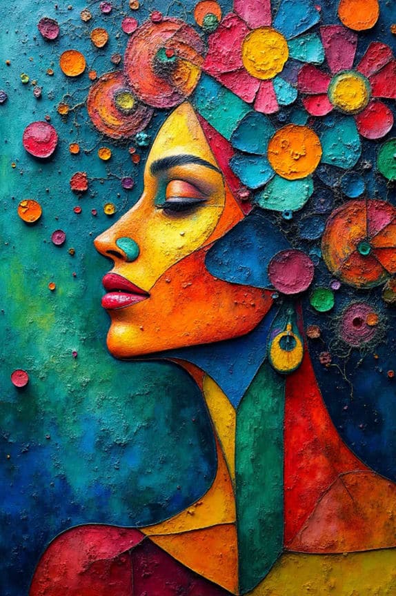 Mosaic Profile Flower Dots