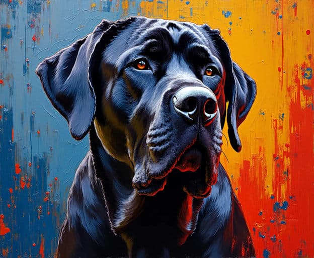 Black Cane Corso Paint Splatter