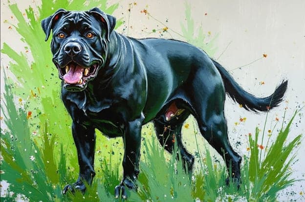 Black Rottweiler Fiery Backdrop