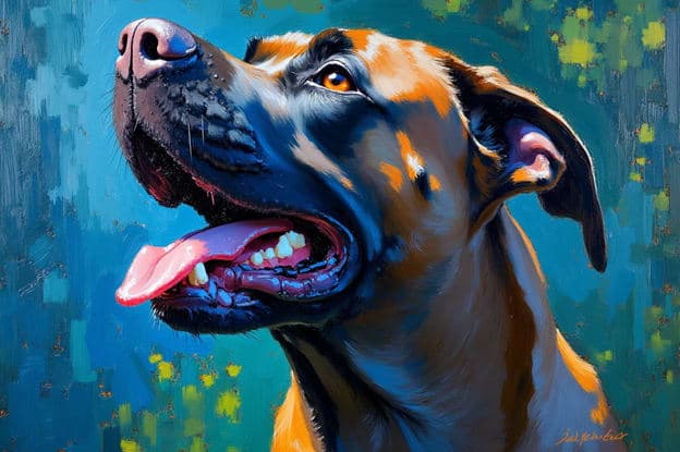 Black Mastiff Splatter Portrait