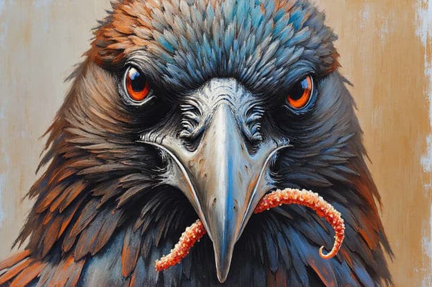 Eagle Front Facing Beaded Worm Tan