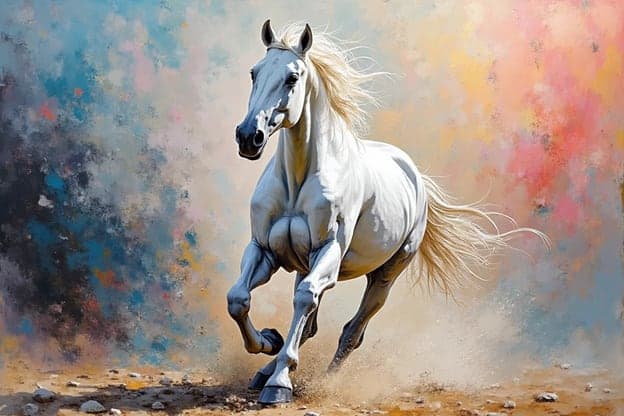 Gray Horse Gallop Multicolor Rocks