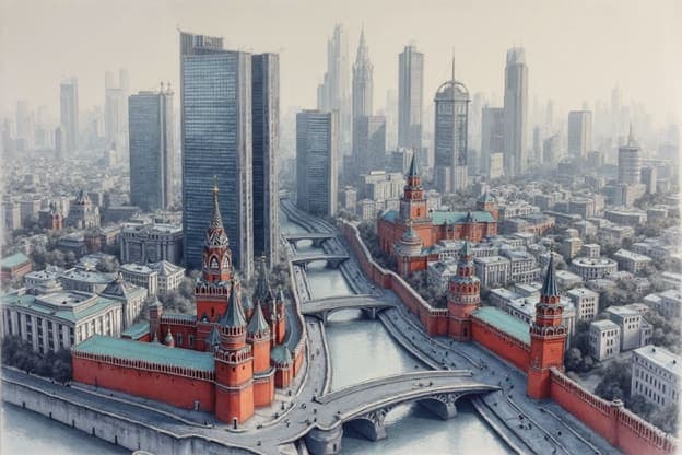 Kremlin Skyline Monochrome River