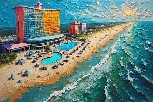 Beach Resort Aerial Pool Waves