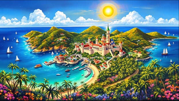 Fantasy Island Castle Sailboats