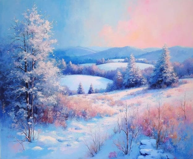 Winter Hills Pink Blue Frost