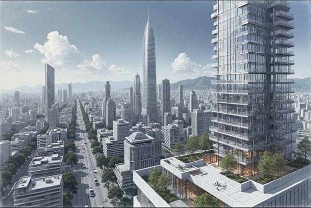 Futuristic City Skyline Tower