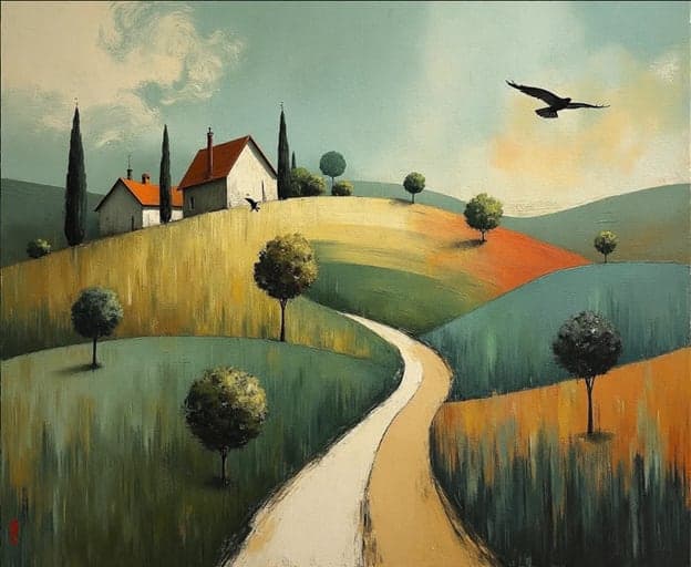 Folk Art Hills Crow Cypress Farmhouse