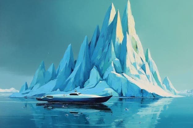 Iceberg Jagged Peaks Blue Yacht