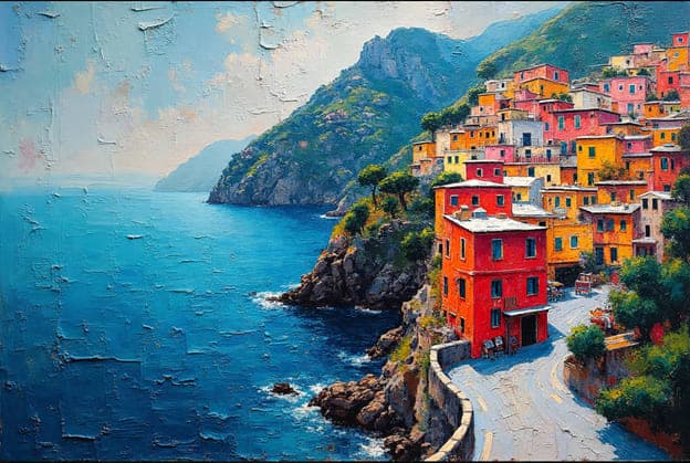 Cinque Terre Coastal Village Impasto 2