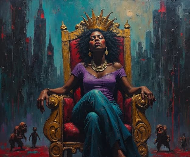 Queen Gold Crown Throne Small Figures Teal City