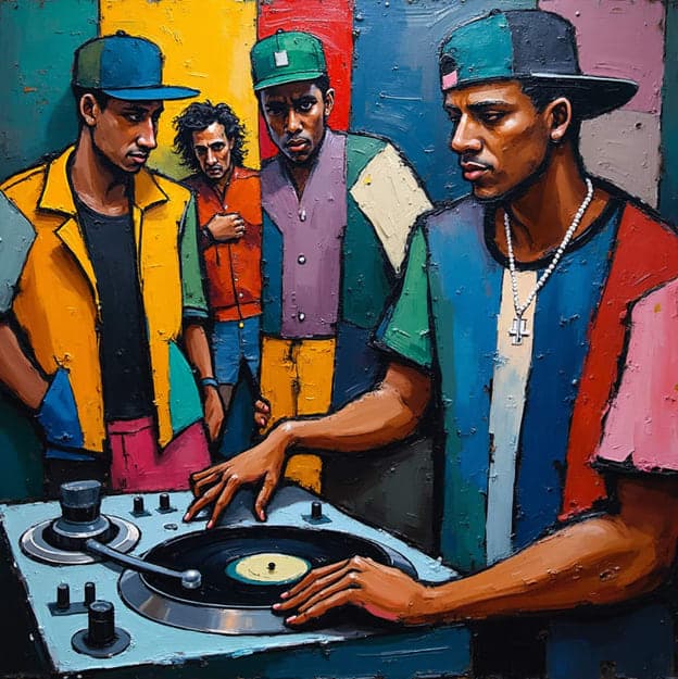 Cubist Hiphop Group Colorful Caps