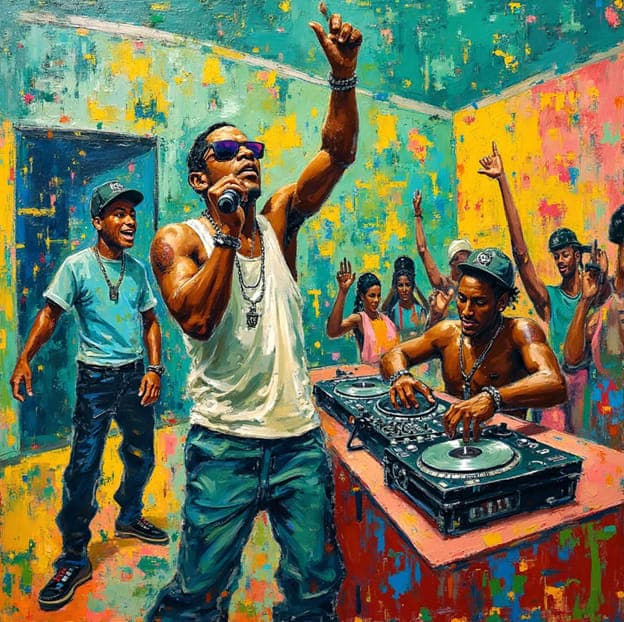 Rapper Sunglasses Mic Pointing Dj Colorful