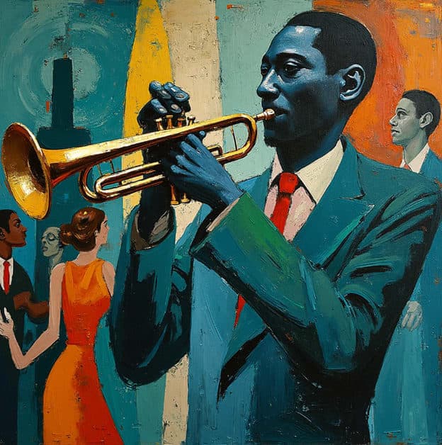 Trumpeter Blue Skinned Woman Orange Dress