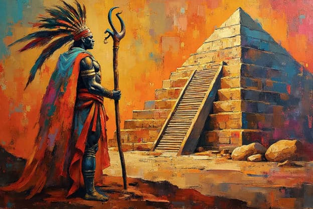 Feathered Warrior Staff Stepped Pyramid