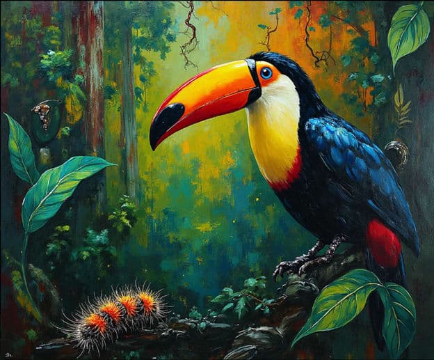 Toucan Rainforest Caterpillar Colorful