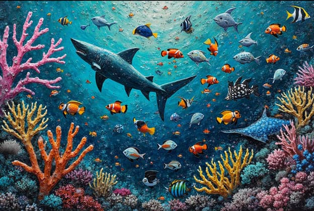Shark Coral Reef Tropical Fish Manta Ray