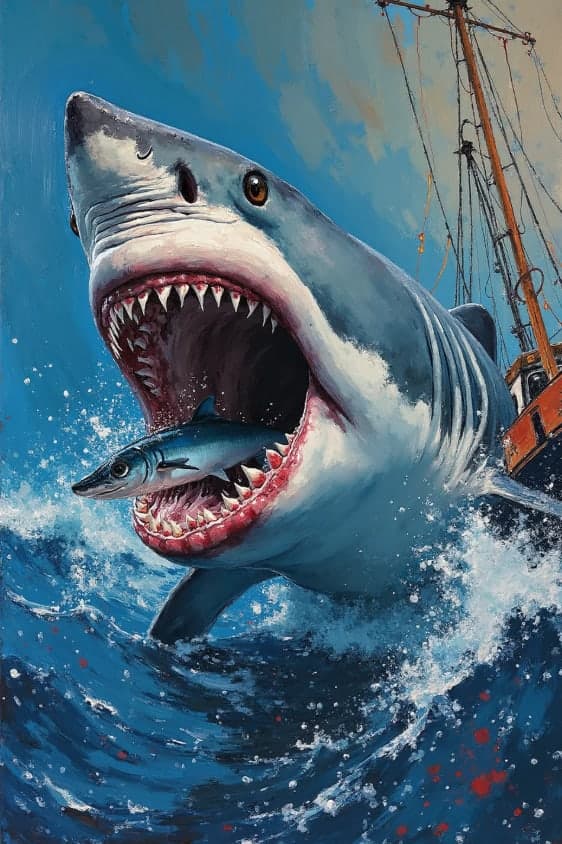 Great White Shark Tuna Sailing Ship Jaws