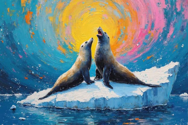Seals Iceberg Rainbow Swirl Palette Knife