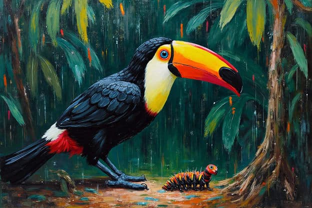 Toucan Caterpillar Forest Floor Closeup