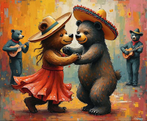 Dancing Bears Mariachi Couple Fiesta Guitarists