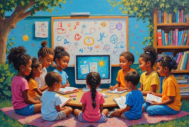 Children Outdoor Classroom Whiteboard Computer Bookshelf