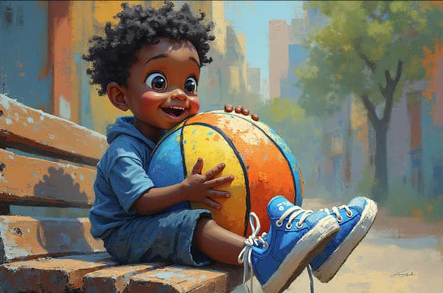 Toddler Boy Basketball Bench City Street