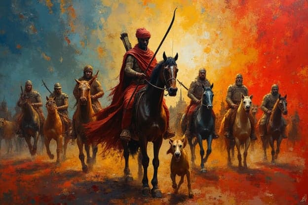 Mounted Archers Warriors Desert Battlefield Dog
