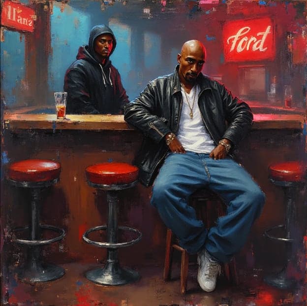 Men At Bar Leather Jacket Neon Signs