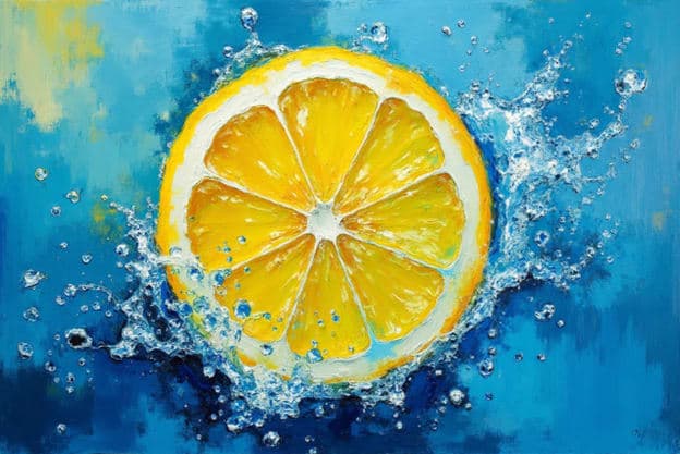 Lemon Slice Water Splash Blue