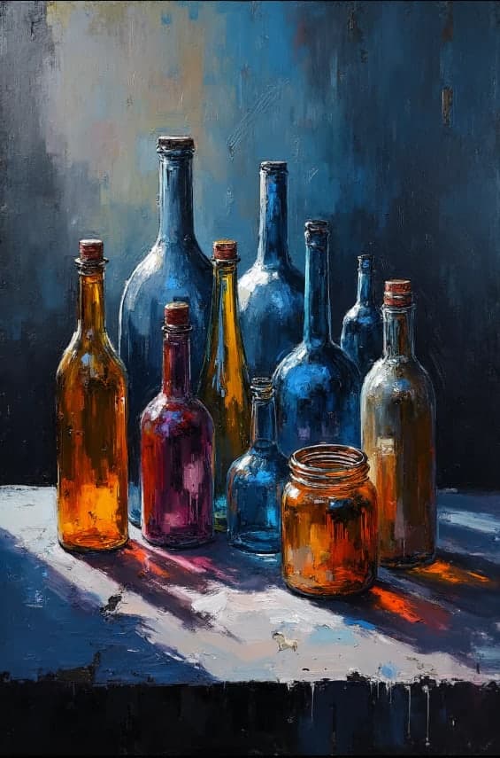 Bottles Jar Collection Moody Blue