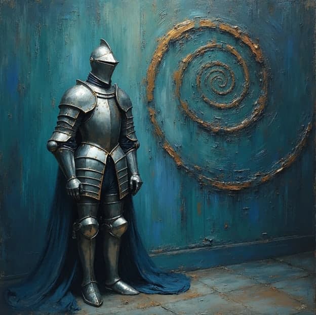 Knight Armor Gold Spiral Vortex Teal