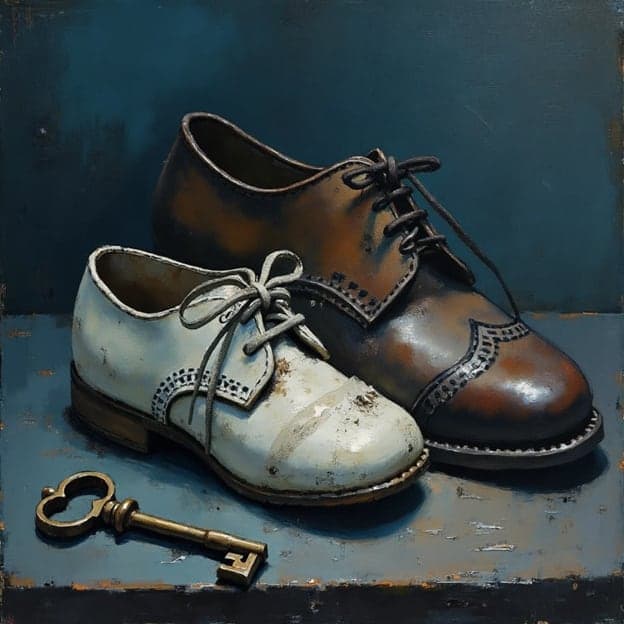 Oxford Shoes White Brown Vintage Key