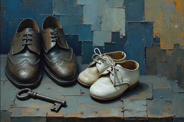 Oxford Shoes Brown White Key Geometric