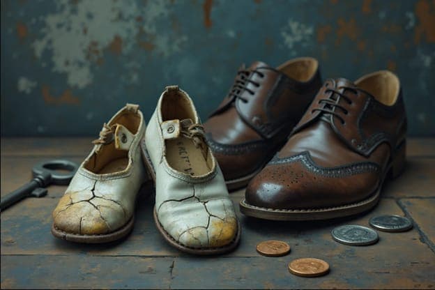 Oxford Shoes Cracked White Brown Key Coins