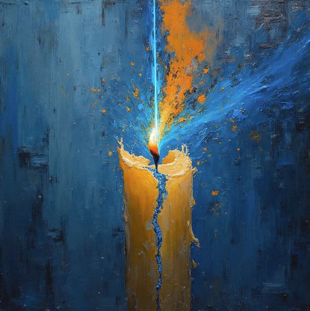 Candle Blue Light Burst Abstract