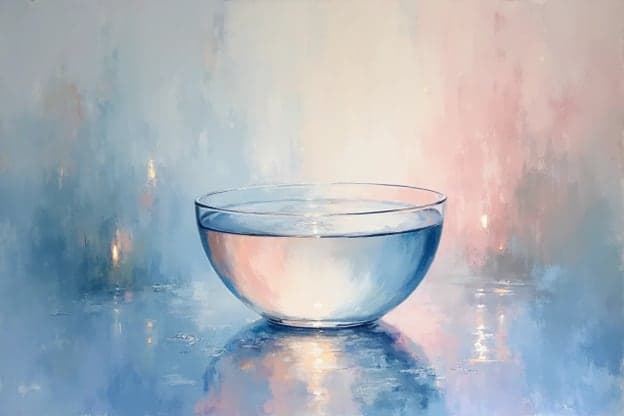 Glass Bowl Water Pastel Blue Pink